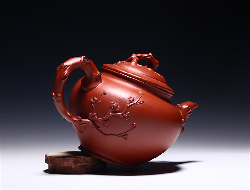 宜興紫砂壺純全手工原礦大紅袍報春茶壺茶具